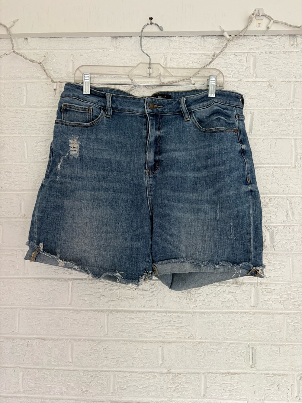 Judy Blue Midwash Distressed Denim Shorts
